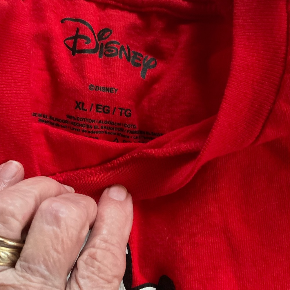 Disney Red Mickey Mouse Unisex Long Sleeve Tee - Picture 2 of 4